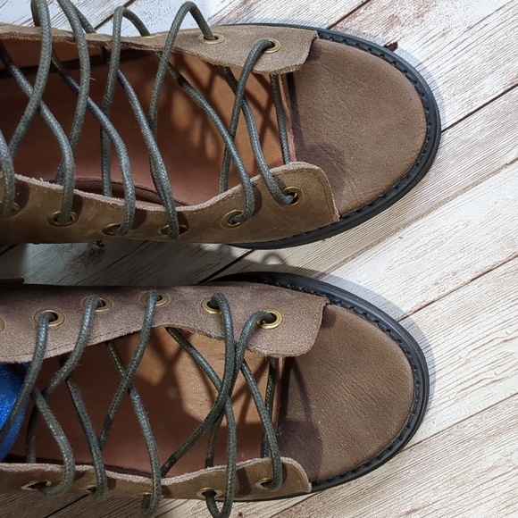 Free People x Jeffrey Campbell Perspective Suede Tall Knee High Lace Up Boot 8.5 - Picture 9 of 16